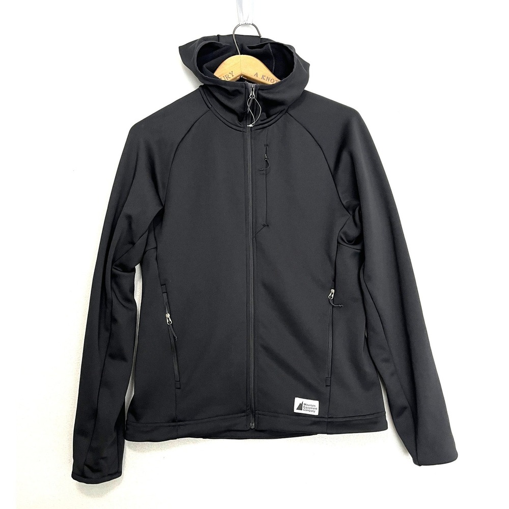 MEC Mens Rockwall Midlayer Jacket Small Black Softshell Hooded Jacket 6011748